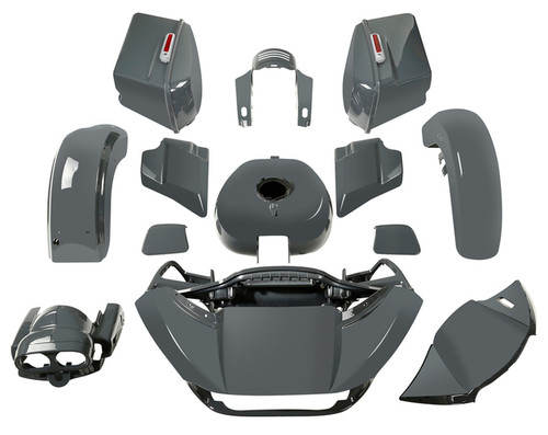 HR3 Gunship Gray Complete Body Fairing Kit For Harley Road Glide FLTRX 15-23