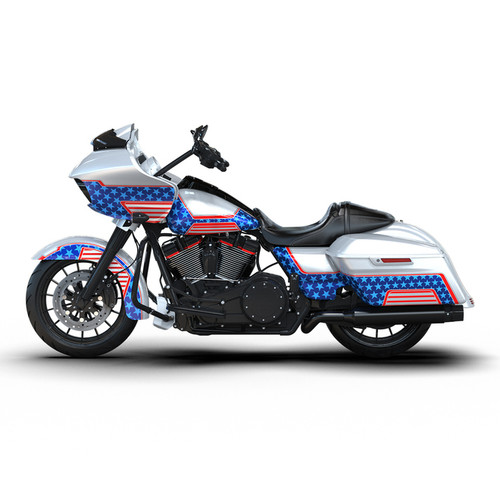 PATRIOTIC RED WHITE AND BLUE CUSTOM BODYKIT ROAD GLIDE 15-UP