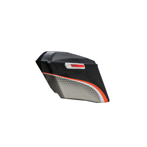 BLACK HONEYCOMB FADE CUSTOM CHROME /REGULAR SADDLEBAGS 14-TR