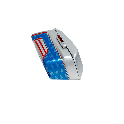 PATRIOTIC RED WHITE AND BLUE HARD SADDLEBAGS (REGULAR) 14-TR
