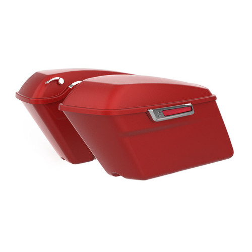 HR3 Wicked Red Denim Hard Saddlebags Harley Hard Bags (Regular)For 14-23 Harley Touring