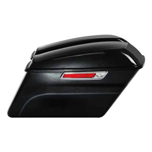 BLACK TEMPEST W/ DUAL SILVER LINES HARD SADDLEBAGS (REGULAR)