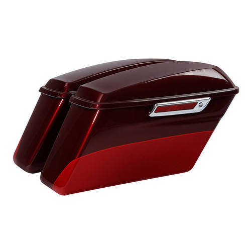 HR3 Mysterious Red Sunglo/ Velocity Red Sunglo Hard Saddlebags (Regular) For 14-23 Harley Touring