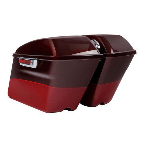 HR3 Mysterious Red Sunglo/ Velocity Red Sunglo Hard Saddlebags (Regular) For 14-23 Harley Touring
