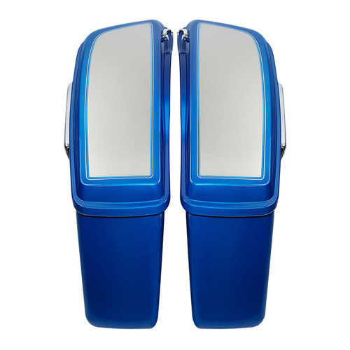 ELECTRIC BLUE / SILVER FORTUNE /HARD SADDLEBAGS (REGULAR)