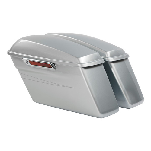 BSP W/ DUAL SILVER LINES HARD SADDLEBAGS (REGULAR) FOR 14-UP