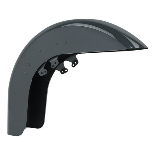 HR3 Gunship Gray Motorcycle 18" Wide Tire Front Mudguard Fender For Harley Touring Models 2014-2023