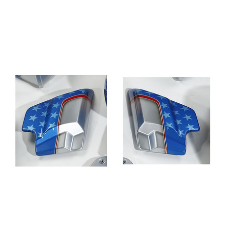 PATRIOTIC RED WHITE AND BLUE SIDE COVERS FOR TOURING 09-UP