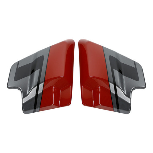 PEARL RED & SILVER GRAY / SIDE COVERS FOR TOURING 09-UP/ 1PR