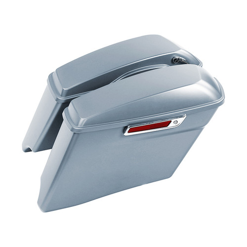 BARRACUDA SILVER DENIM CVO STRETCHED SADDLEBAGS TOURING 14UP