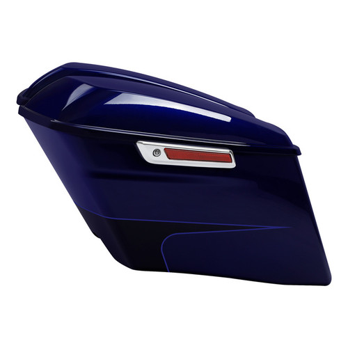 HR3 Zephyr Blue / Black Sunglo CVO Stretched Saddlebags For 14-23 Harley Touring