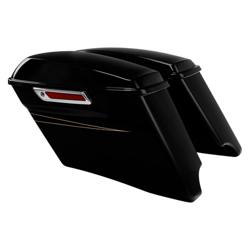HR3 VIVID BLACK CVO Stretched Saddlebags For 14-23 Harley Touring