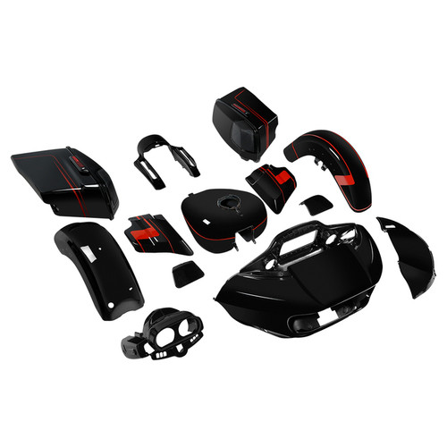 HR3 Black Earth & Vivid Black Complete Body Fairing Kit For Harley CVO Road Glide FLTRXSE 15-23