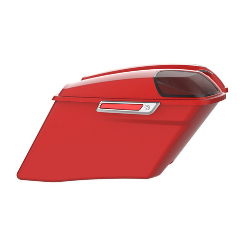 HR3 Wicked Red Denim CVO Stretched Saddlebags with Speaker Lids For 14-23 Harley Touring