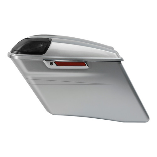 BSP W/ DUAL SILVER LINES CVO STRETCHED SADDLEBAGS FOR 14-UP