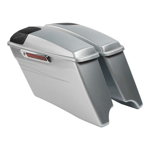 BSP W/ DUAL SILVER LINES CVO STRETCHED SADDLEBAGS FOR 14-UP
