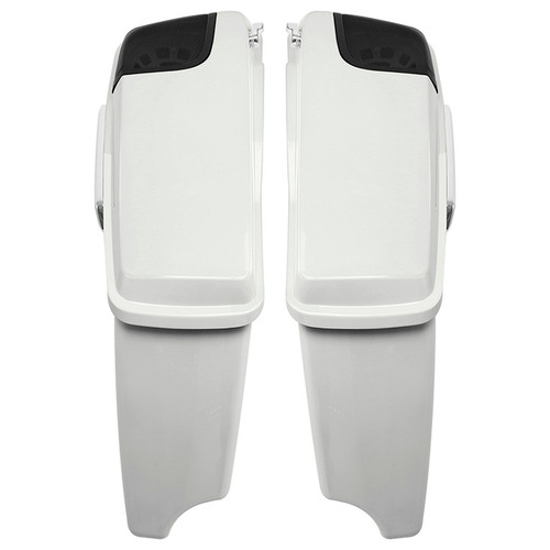 HR3 Bonneville salt pearl CVO Stretched Saddlebags with Speaker Lids For 14-23 Harley Touring