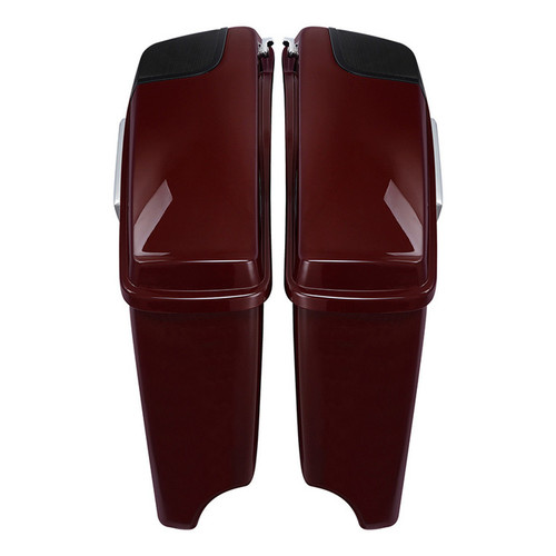HR3 Billiard-Burgundy CVO Stretched Saddlebags with Speaker Lids For 14-23 Harley Touring