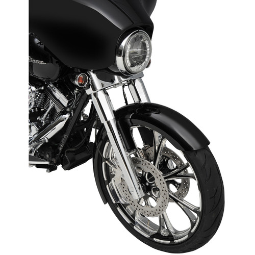 Performance Machine (PM) #0208-2045-CH - Fork Slider Covers - Chrome - Tech