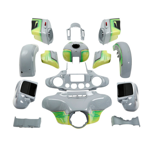 APPLE GREEN/WHITE GRAY CUSTOM BODYKIT FOR CVO STREET GLIDE