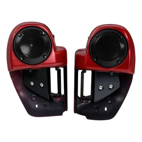 HR3 Wicked Red Denim Vented Lower Fairing Kit With 6.5" Speaker Pods For Harley Touring models 2014-2024