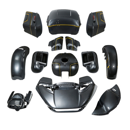 GOLD /BLACK GEOMETRIC SHAPE FADE CUS BODYKIT ROAD GLIDE LIMI