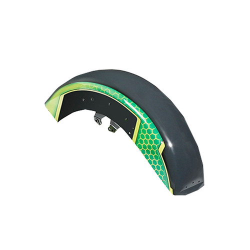 HR3 Apple Green / Gunship Gray Motorcycle 18" Front Mudguard Fender (can be installed with lighting) For Harley Touring Electra Glide Ultra Limited Tri Glide 14-23
