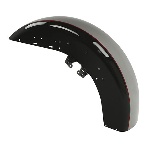 BILLET SILVER/VIVID BLACK W/ BURGUNDY LINE FRONT FENDER 14UP