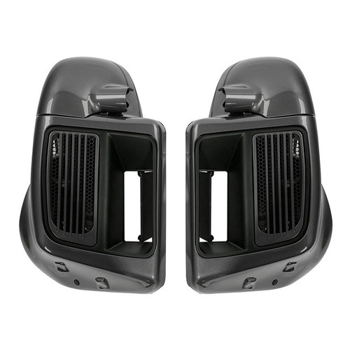 HR3 Industrial Gray Vented Lower Fairing Kit For Harley Touring Models 2014-2023 (Fits water cooled models)