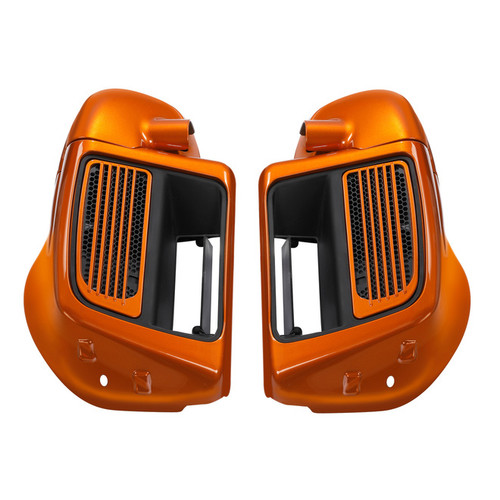 HR3 Scorched Orange / Black Denim Vented Lower Fairing Kit For Harley Touring Models 2014-2023 (Fits water cooled models)