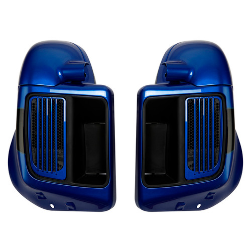 HR3 Candy Cobalt / Indigo Ink Vented Lower Fairing Kit For Harley Touring Models 2014-2023 (Fits water cooled models)