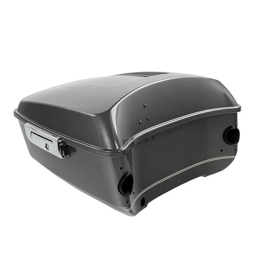 HR3 Industrial Gray King Size Touring Trunk Luggage with Speaker Cut Outs For 14-24 Harley Touring