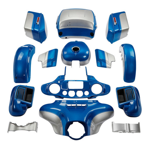 HR3 Electric Blue / Silver Fortune Complete Body Fairing Kit For Harley Ultra Limited FLHTK 14-23