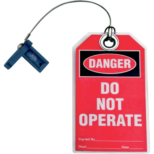 Jims #753 - Flywheel Lock with Tag - Mighty Bite - Blue - Twin Cam