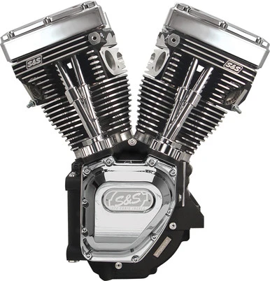 S&S Cycle #310-0281A - Engine, Assembled, T124, w/o Induction/Ignition, 640GE Cams, Silver, Chrome Billet, 1999-2006 bt except 2006 Dyna