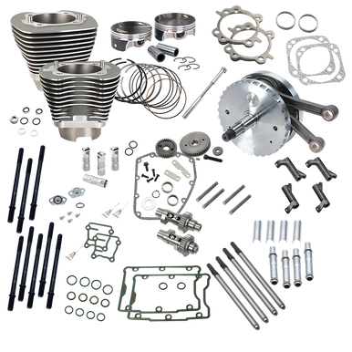 S&S Cycle #900-0690 - Hot Set Up Kit, 4-1/8" Bore, 124", 4-5/8" Stroke, Stock Heads, 640GE, Stone Gray, 2007-2017 except 2017 Touring