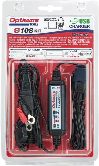 SAE to USB Power Cable O-108 - With Battery Lead