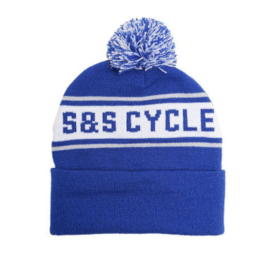S&S Cycle #510-0752 - Hat, Beanie, S&S Logo, Knit, w/ Pom Pom