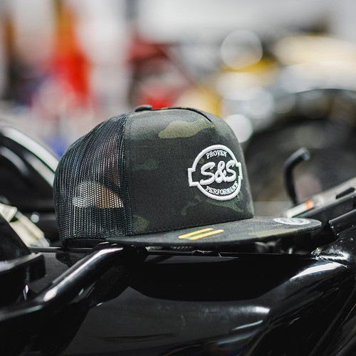 S&S Cycle #510-0931 - Hat, Trucker, S&S Cycle, Snapback, One Size Fits All, Black Camo
