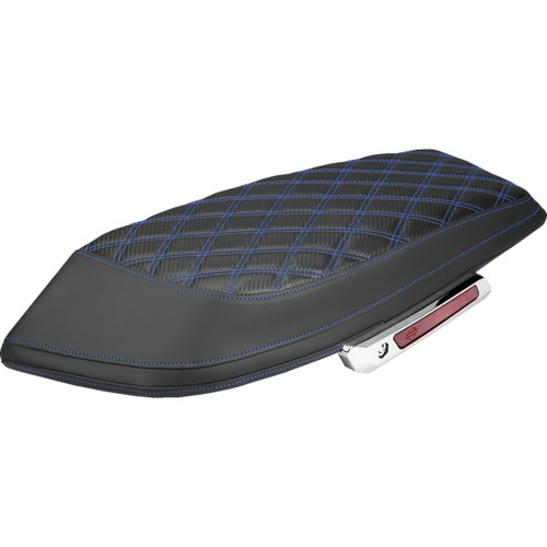 Saddlemen #L870-23-20701 - Saddlebag Lid Covers - Lattice - Carbon Fiber - Blue Stitch - FLH/FLT '23-'26