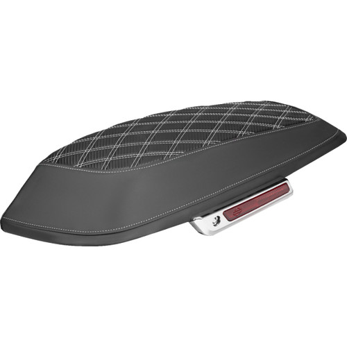Saddlemen #L870-14-20706 - Saddlebag Lid Covers - Lattice - Carbon Fiber - White Stitch - FLH/FLT '14-'24