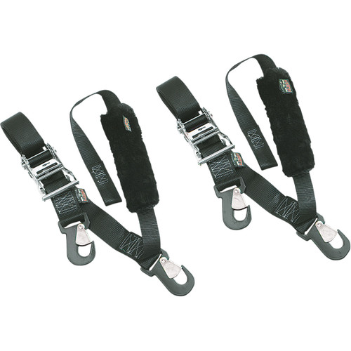 Powertye MFG. #32582-S - Big Daddy Tie-Downs - 2" - 2 Snap-hook Ends - Sewn-in Soft-Tye - Black