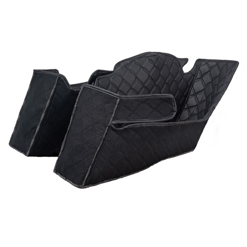 Custom Stitching Liner Kit Fit for '93-'13 OEM Factory Stock Saddlebags Bottoms — Black Stitching