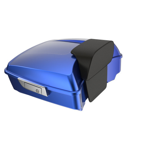 Advanblack Chopped Rear Tour Trunk Pack For '97-'26 Harley Touring / Softail — Aurora Blue Denim