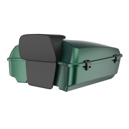 Advanblack Chopped Rear Tour Trunk Pack For '97-'26 Harley Touring / Softail — Deep Jade Pearl