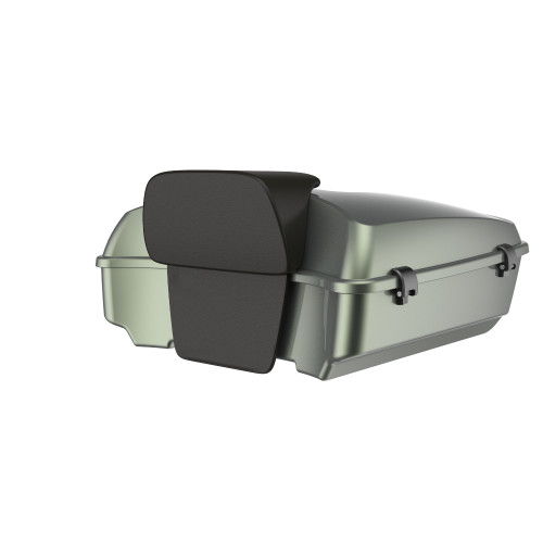 Advanblack Chopped Rear Tour Trunk Pack For '97-'26 Harley Touring / Softail — Deadwood Green Glossy
