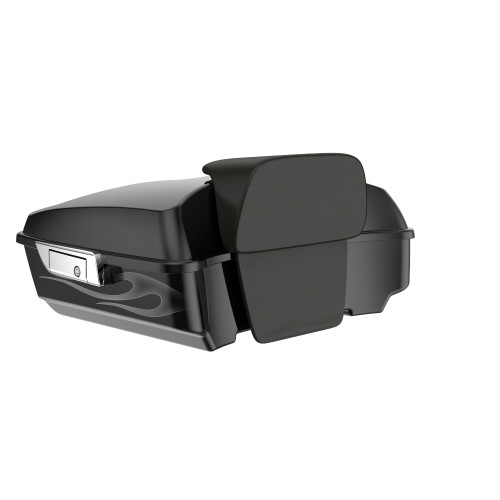 Advanblack Chopped Rear Tour Trunk Pack For '97-'26 Harley Touring / Softail — Midnight Firestorm