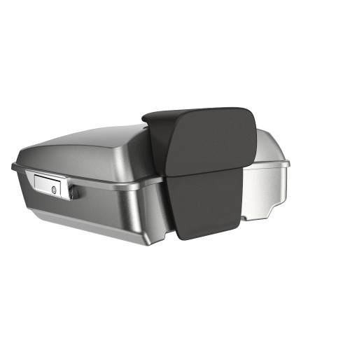 Advanblack Chopped Rear Tour Trunk Pack For '97-'26 Harley Touring / Softail — Mercury Silver