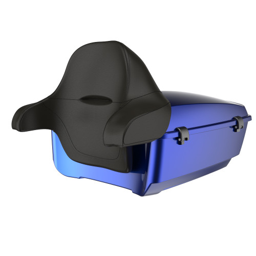 Advanblack King Rear Tour Trunk Pack For '97-'26 Harley Touring / Softail — Aurora Blue Denim