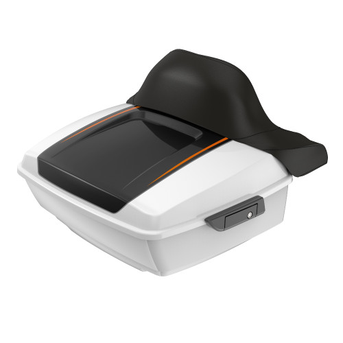 Advanblack King Rear Tour Trunk Pack For '97-'26 Harley Touring / Softail — Great White Pearl